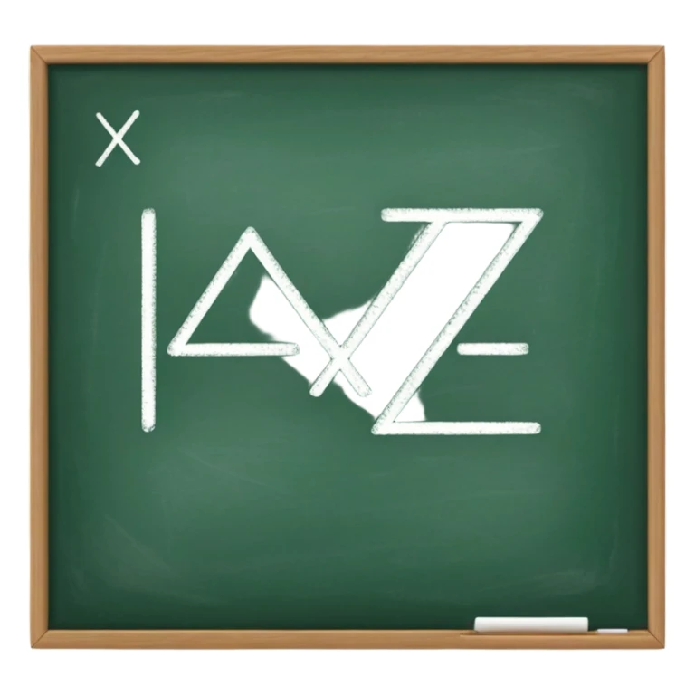 A flat-style illustration of a green chalkboard with a simple math equation like “x + y = z” written in white chalk, representing secondary school education. Clean, minimal, cartoon style, white background, iOS emoji aesthetic. sticker