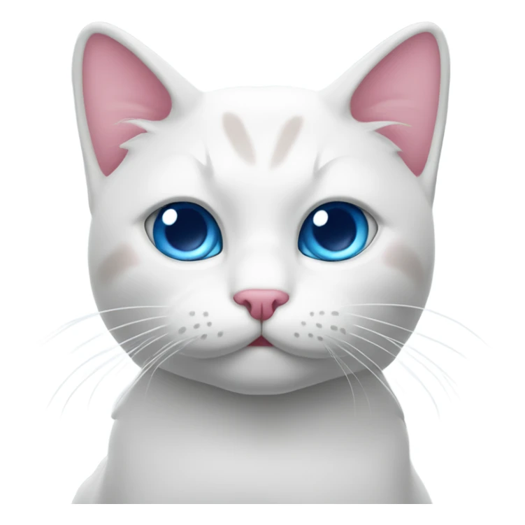 Gato blanco con ojos azules y lazo rosa sticker