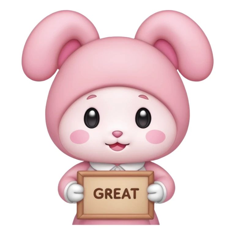 my melody with sign that says great work sticker