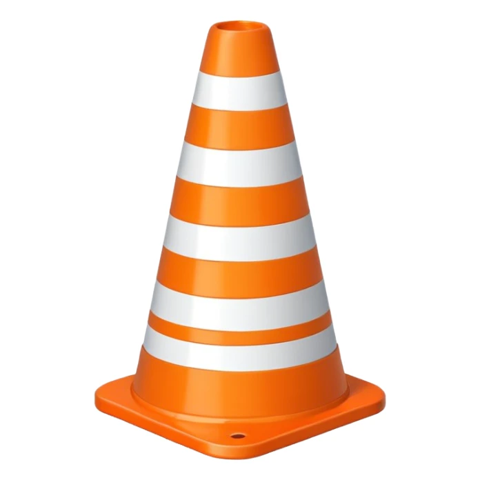 only blue and white traffic cone sticker
