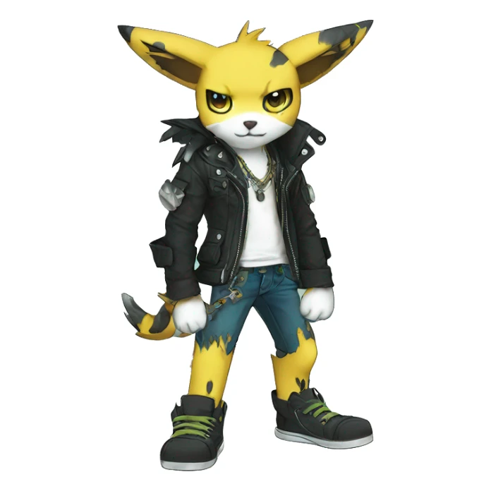 cute cool edgy punk Digimon-Fakemon-animal full body sticker