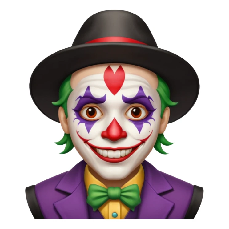 crazy colorful human jolly joker from poker sticker