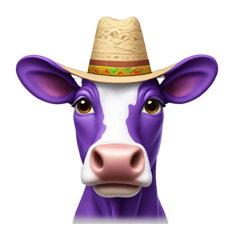 Purple cow wearing a sombrero sticker