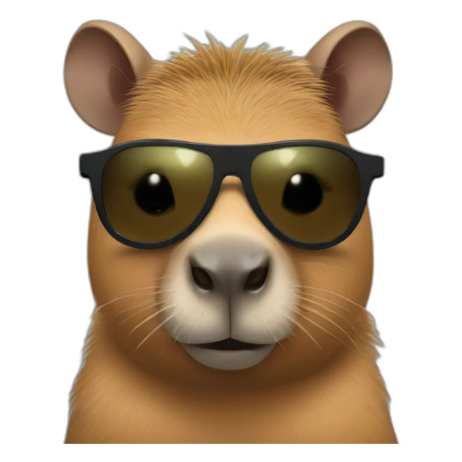 Capybara with sunglasses and Batman costume sticker