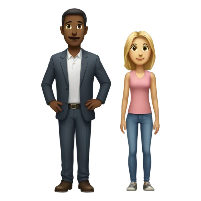 the woman is taller than the man sticker