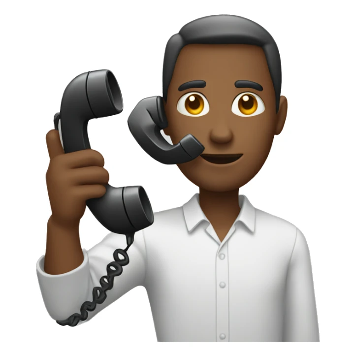 person showing a telephone  sticker