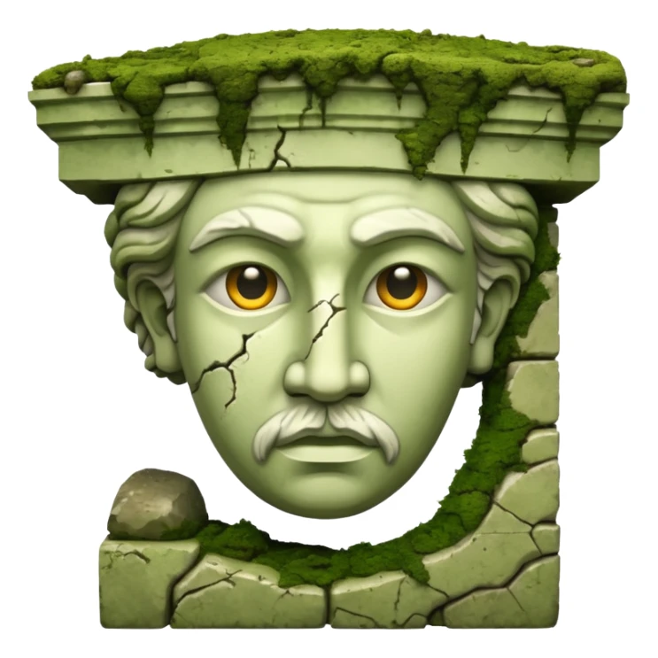 Greek sculpture with moss sticker