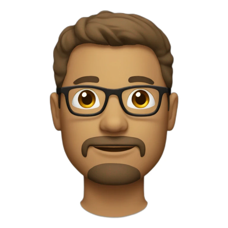 a light brown men with glasses and good hair and Goatee without moustache sticker