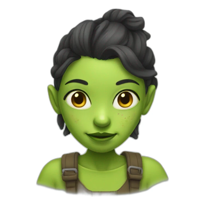 girl with facial mask looks like a goblin sticker