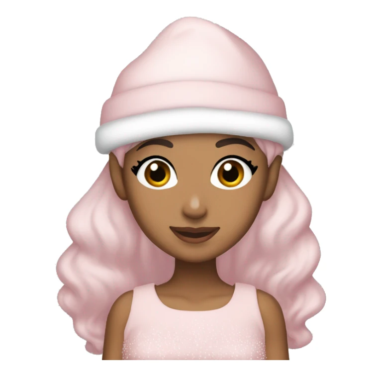 Ariana grande in a light pink christmas outfit  sticker