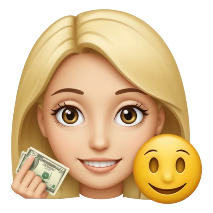Girly money sign eyes smiley sticker