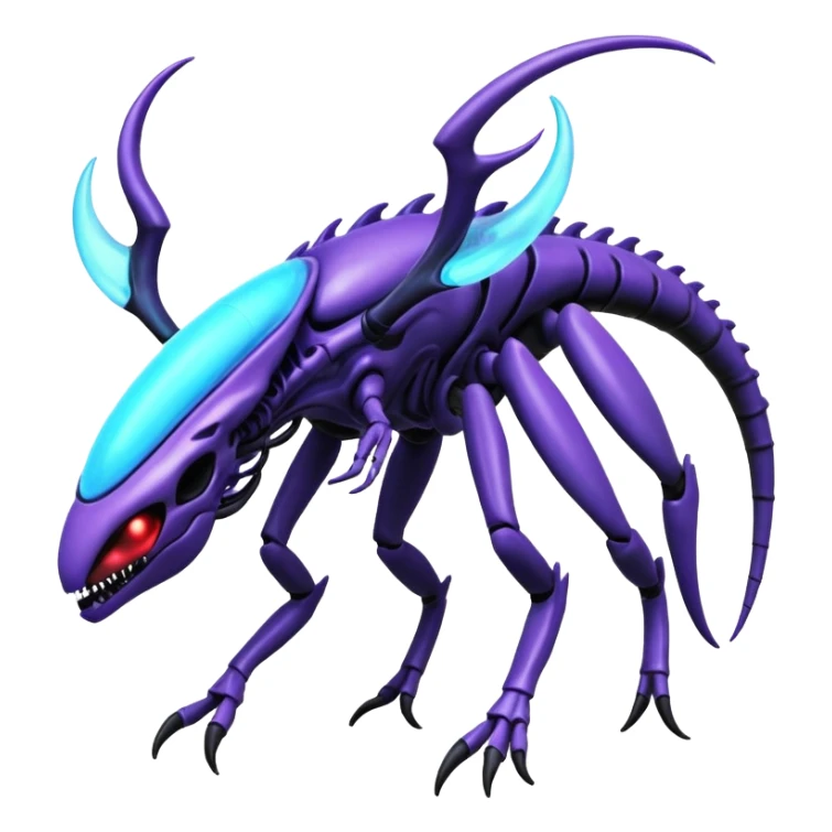 Abstract Xenomorph-Genesect-Lunala-ET-hybrid-fantasy-creature sticker