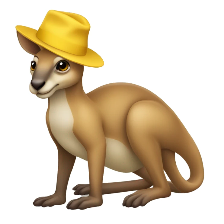 I want a kangaroo dressed in a plain yellow hat with one eye closed sticker