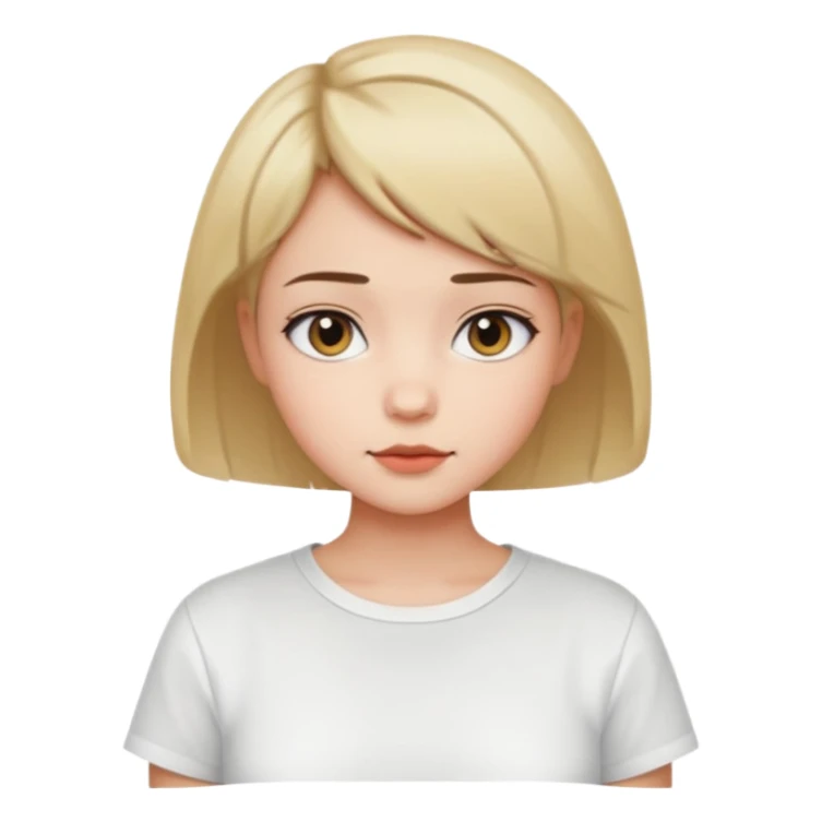 Gadis cantik, lucu, aesthetic, rambut pendek, baju putih sticker