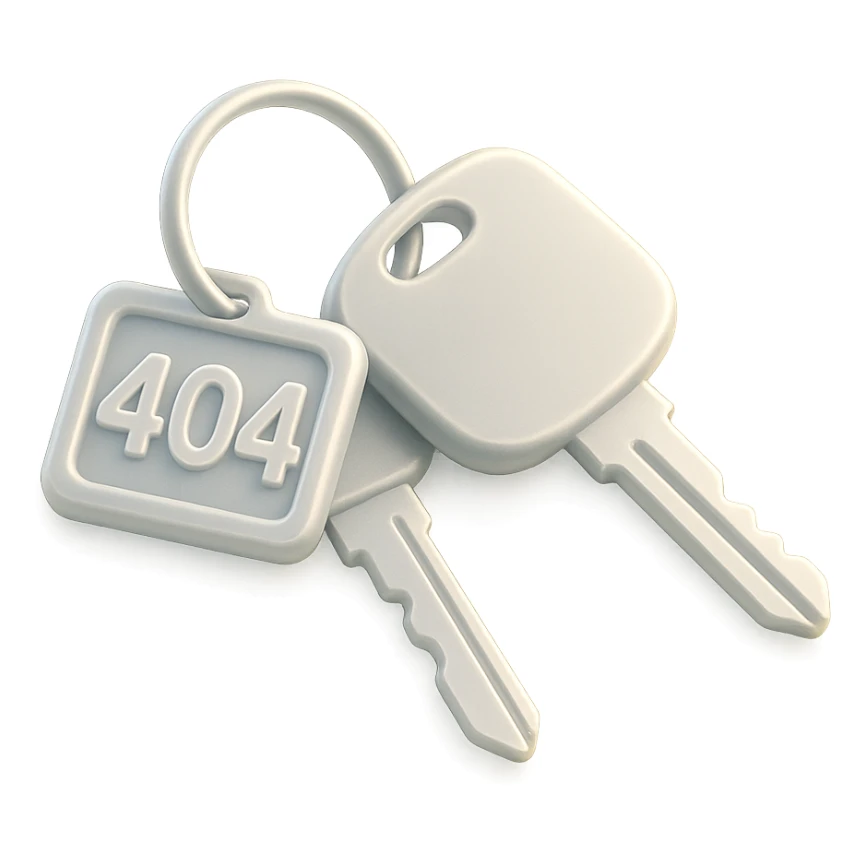 A set of 3D rendered car keys with a distinctive key fob displaying "404" - suggesting you can't start/access what you're looking for, but EuroHub has the keys to help you find the right page. sticker