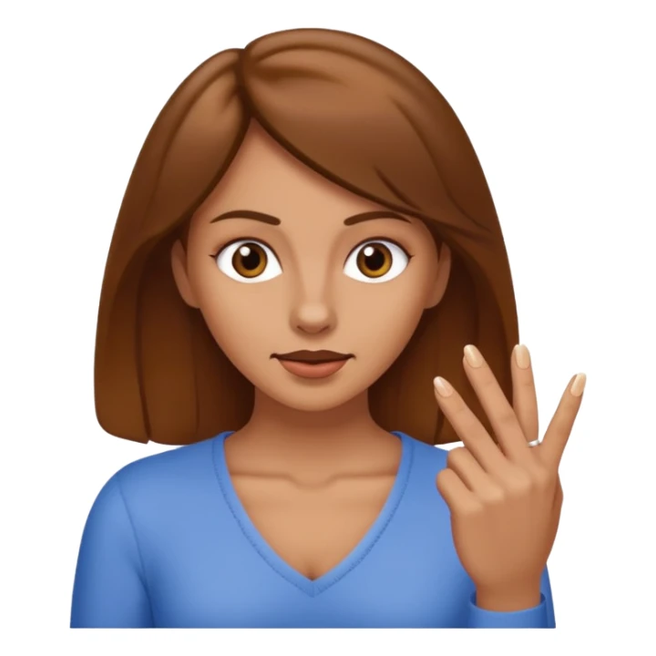 Fille brune et blanche qui a un ongle entre les canines de sa bouche sticker