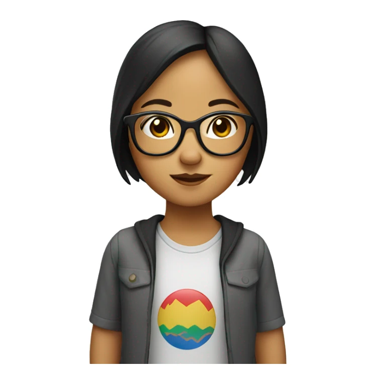 filipino girl with glasse sticker