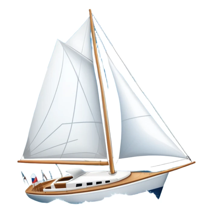 An icon featuring a sleek sailboat with billowing sails cutting through the waves. The design includes the boat's mast, a wind-filled sail, and water splashes, symbolizing the thrill and skill of sailing. Transparent background highlights the elegance and power of wind-driven sports. sticker