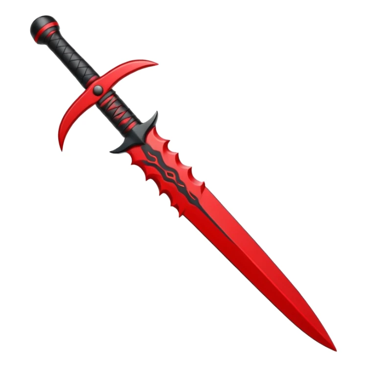 iOS sticker, ritual dagger, red blade, black handle, minimal sticker