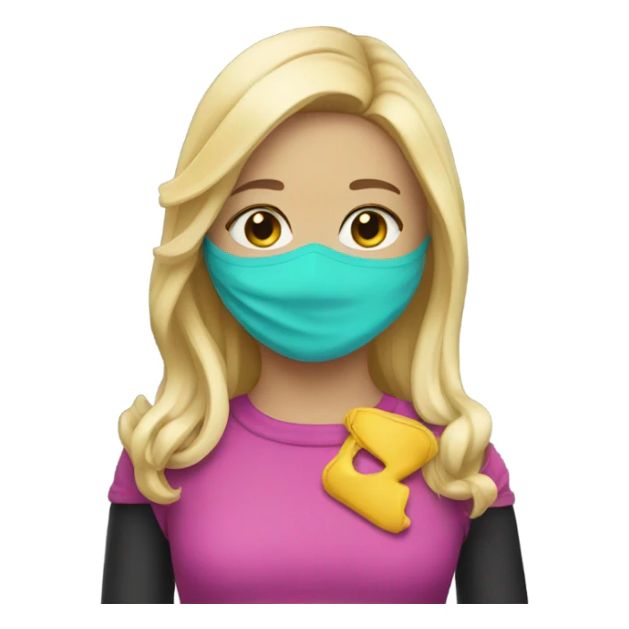 Disguise on blonde girl sticker