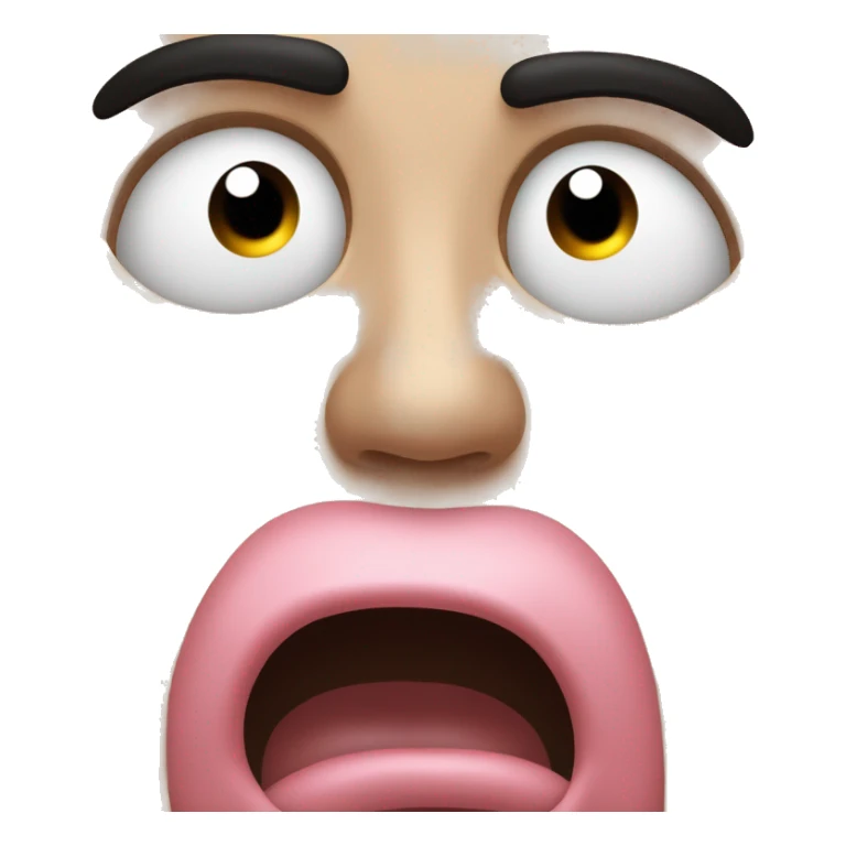 Tongue far out , serious expression, wide eyes ￼ sticker