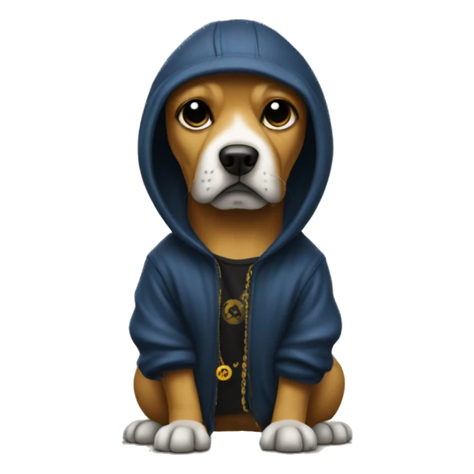 Dog dressed like wu tang clan sticker