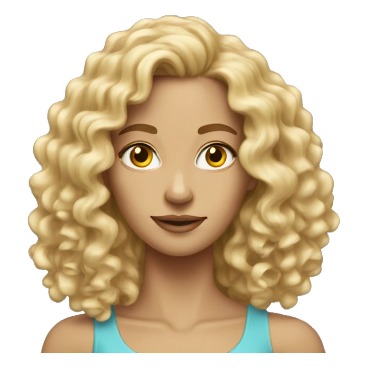 women very long curly hair blond around 50  sticker