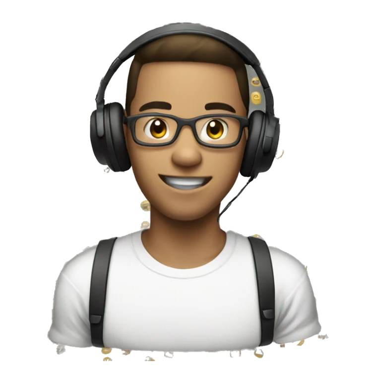 20 years old gamer in headphones white skin sticker