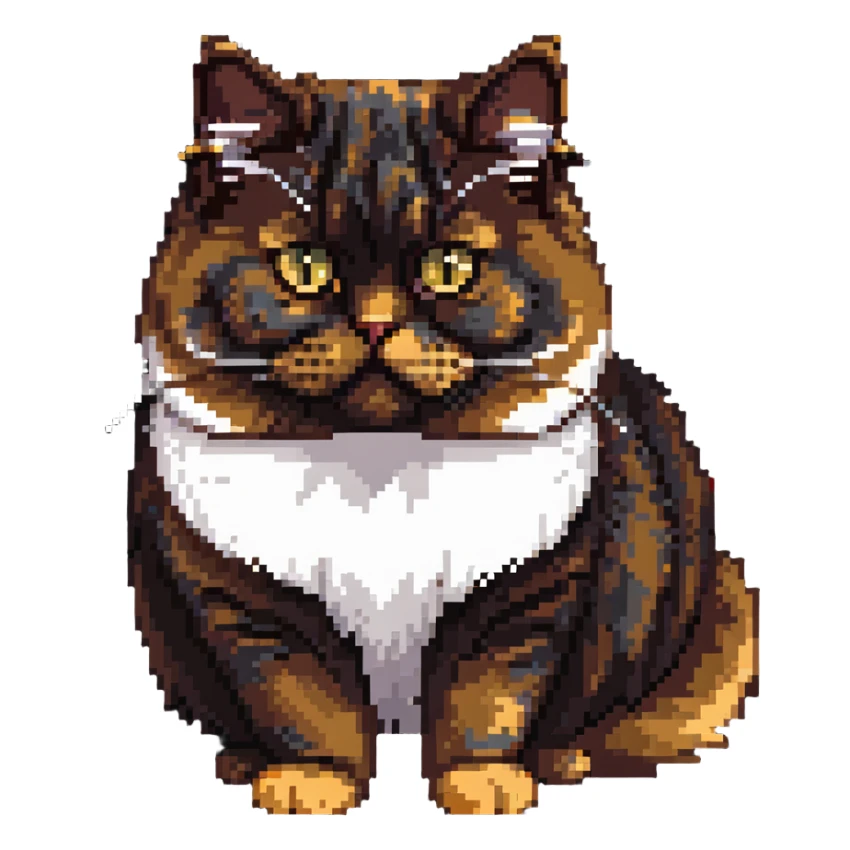 Persian cat with chocolate tortoiseshell fur sticker