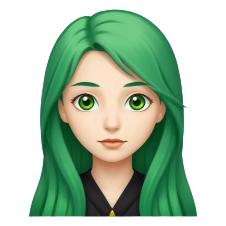 long green haired fantastic woman sticker