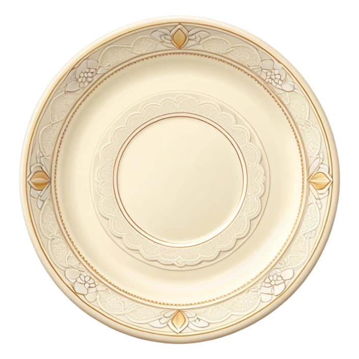 Cream lace plate with appliances sticker