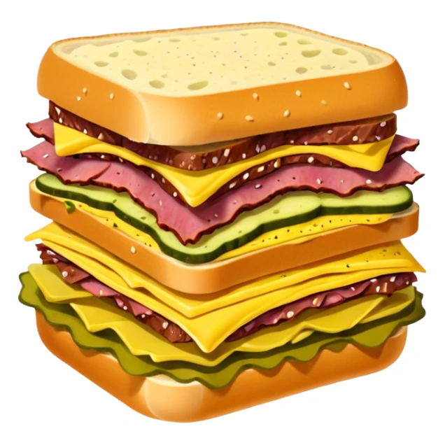 Pastrami sandwich with mustard and pickles  sticker