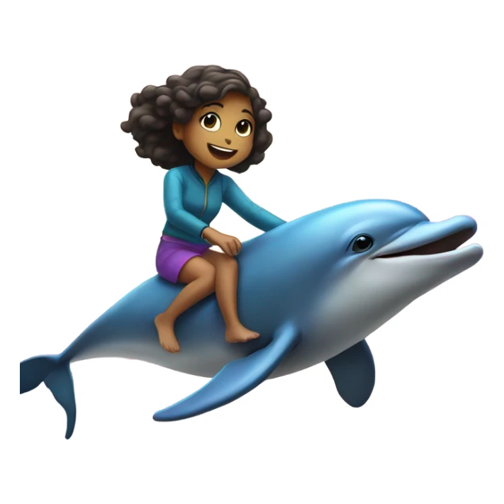 Girl riding a dolphin in the galaxy sticker