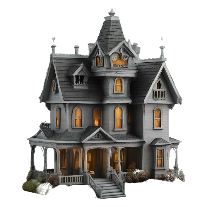 Haunting graveyard field Victorian large mansion birdhouse  sticker