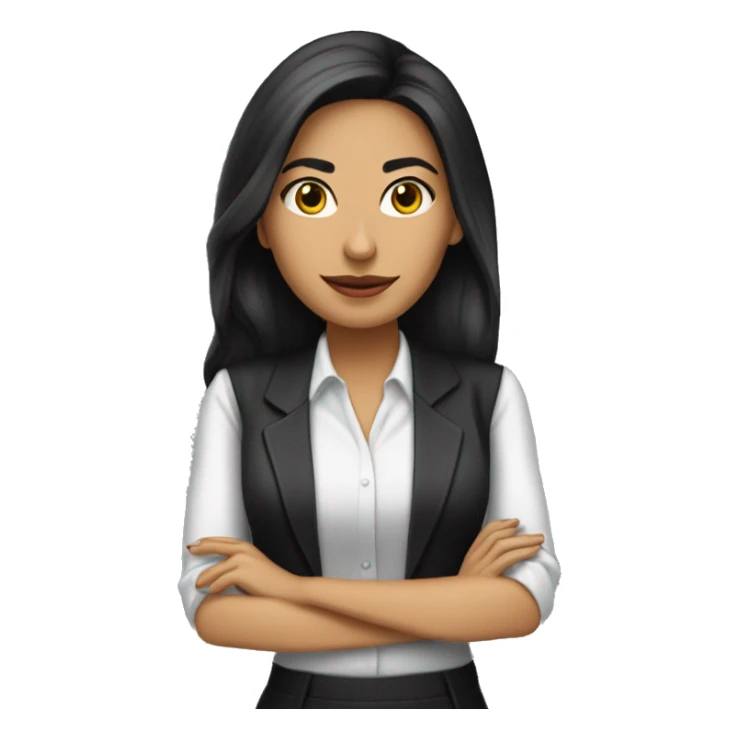 Secretaria joven morena cabello largo ojos negros sticker