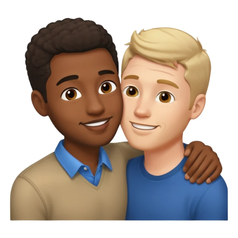 Black boyfriend white boyfriend kissing sticker