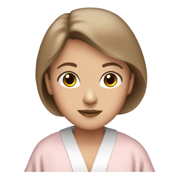 white girl brown eyes in light pink robe sticker