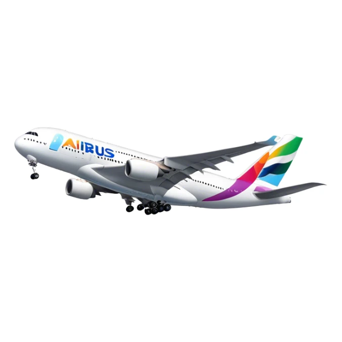 Airbus A380 - Airbus (Model Year: 2021) (Iconic colour: White with colorful tail) sticker