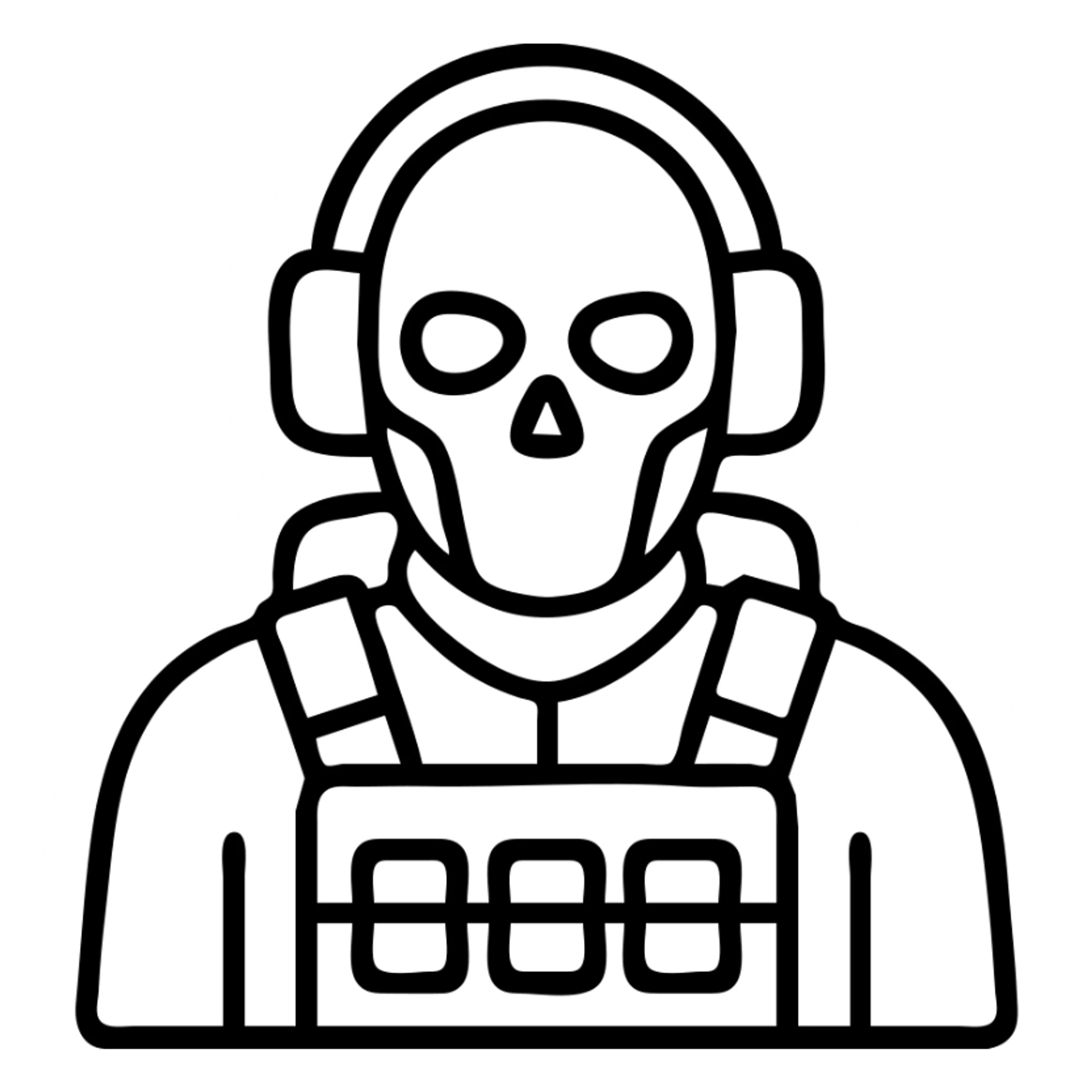Call of Duty Ghost character with skull mask, tactical military outfit sticker