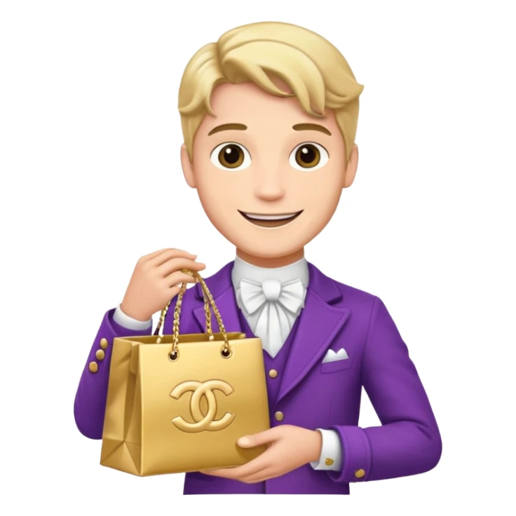 prince holding Chanel gift bags sticker