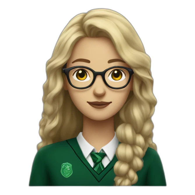 Dark blonde Slytherin Student with glasses sticker