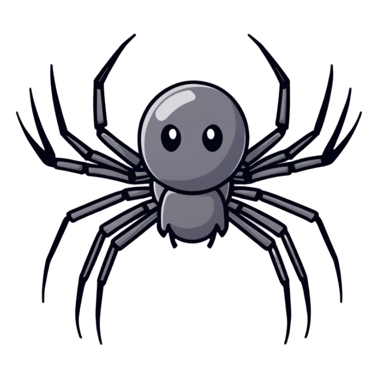 completely gray spider, pure gray spider with eight legs sticker