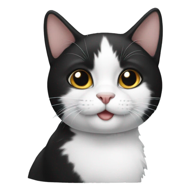 black and white cat sticker
