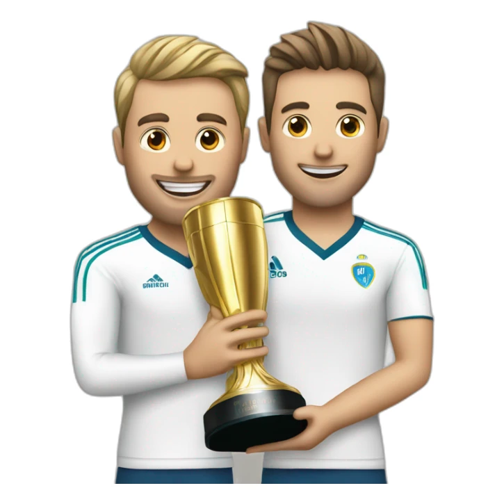 Champagne bottle with the champions league trophy handlers sticker