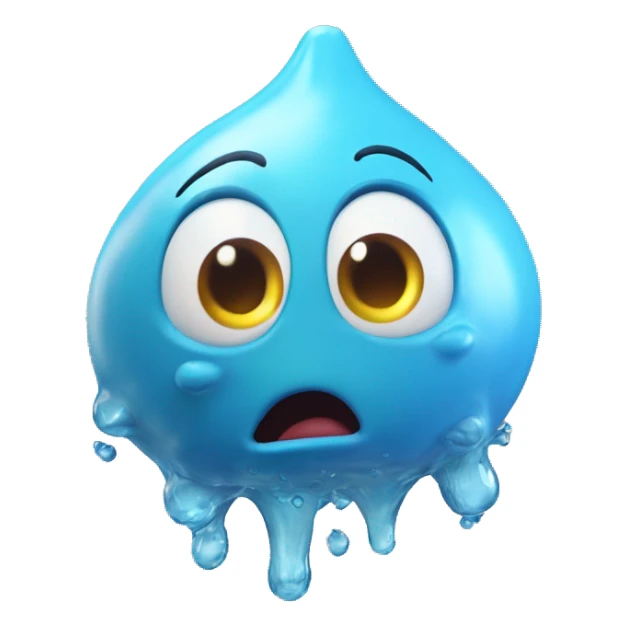 Liquid Blob Water Elemental DisneyPixar-style Character 3D Render sticker