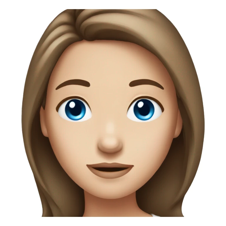 Cute woman with brown hair and blue eyes sticker