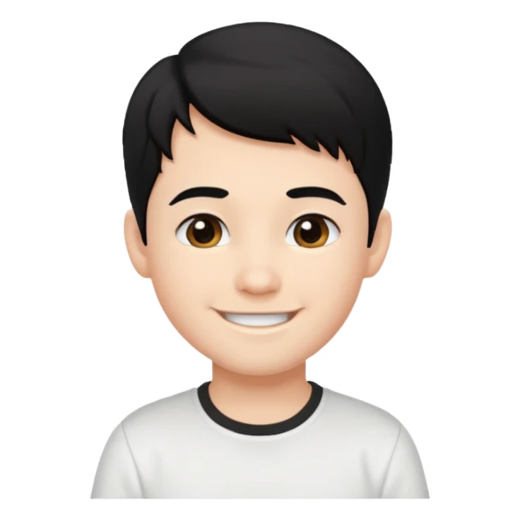 Tyler Jacob White Shirt Black Hair Kid sticker