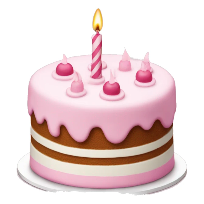 Birthday cake pink and white sticker