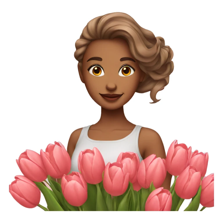 Pretty Girl with tulips sticker