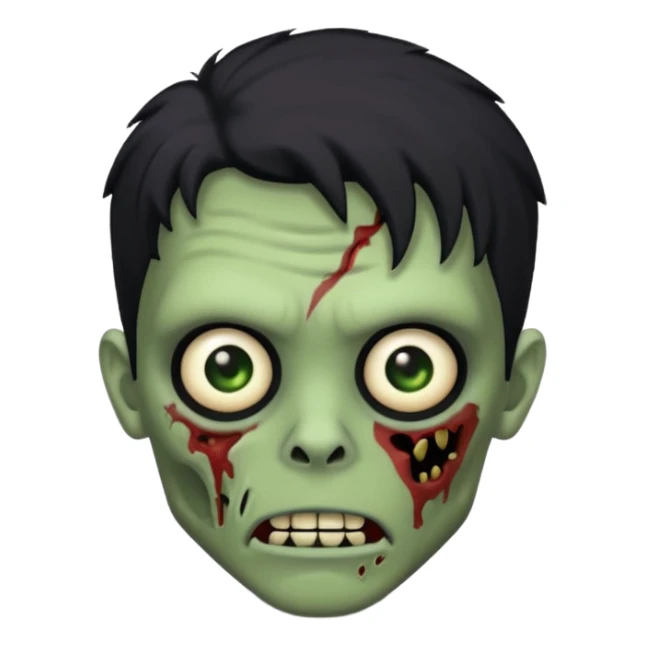 🧟‍♂️ with black scene hair and a little more human looking sticker